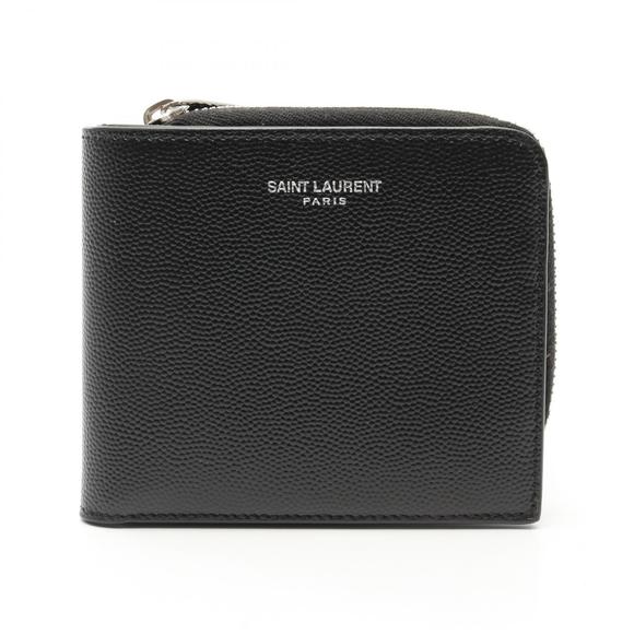 Saint Laurent Black East Wallet Bifold West Leather Paris Zip - Picture 1 of 6